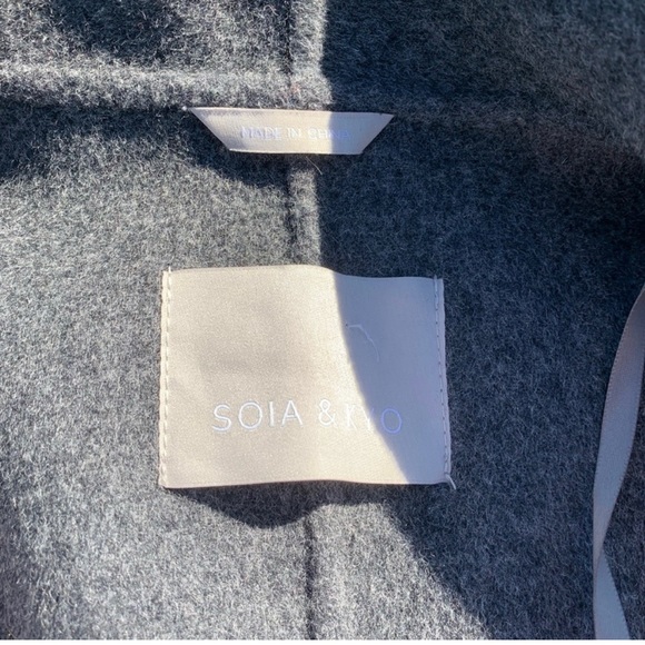 SOLD 💕 Soia & Kyo isadora grey lapel long belted wrap coat maxi duo tone 2 smal - Picture 8 of 9